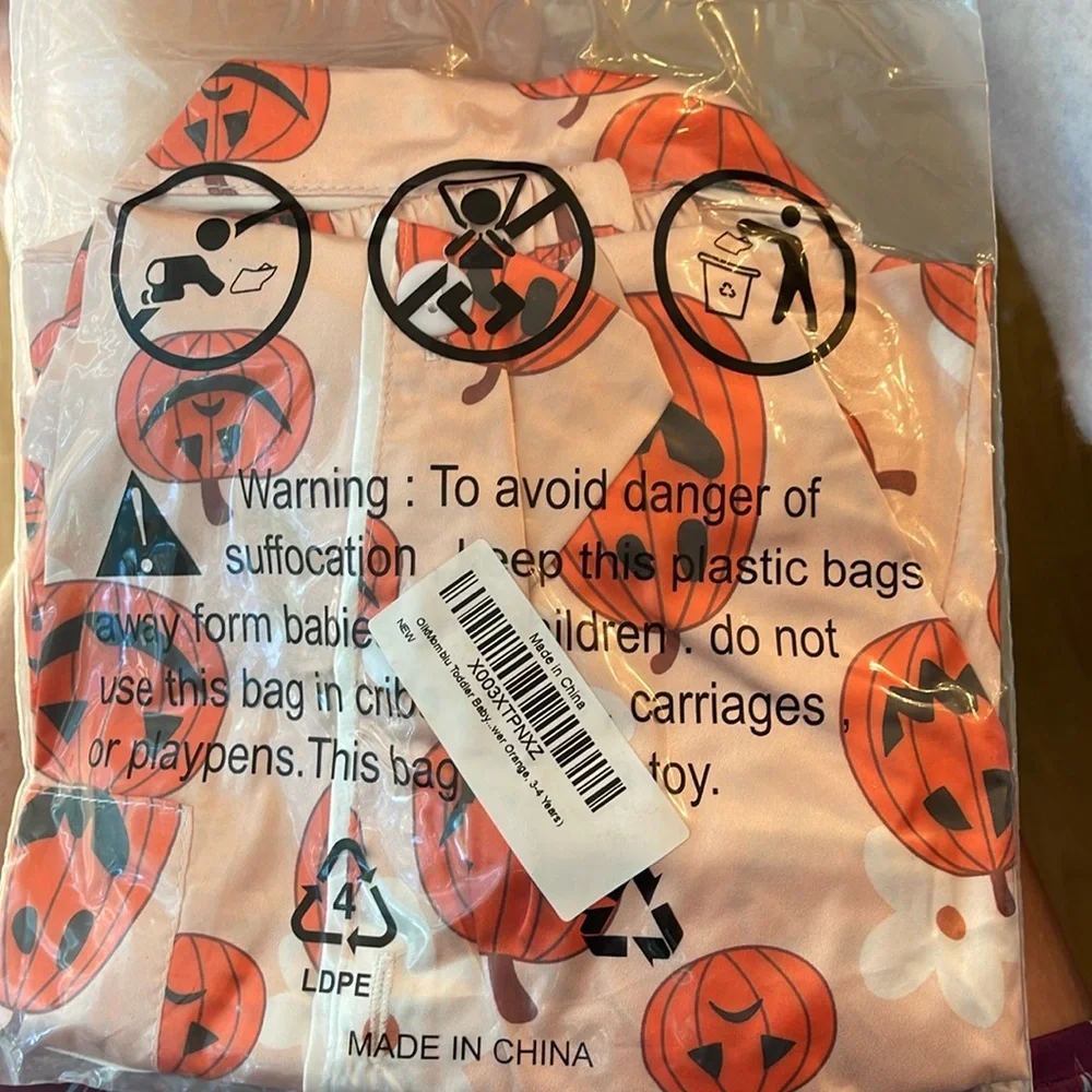 Kids Halloween Pumpkin Pajamas - Orange nwt 100 3 year old satin